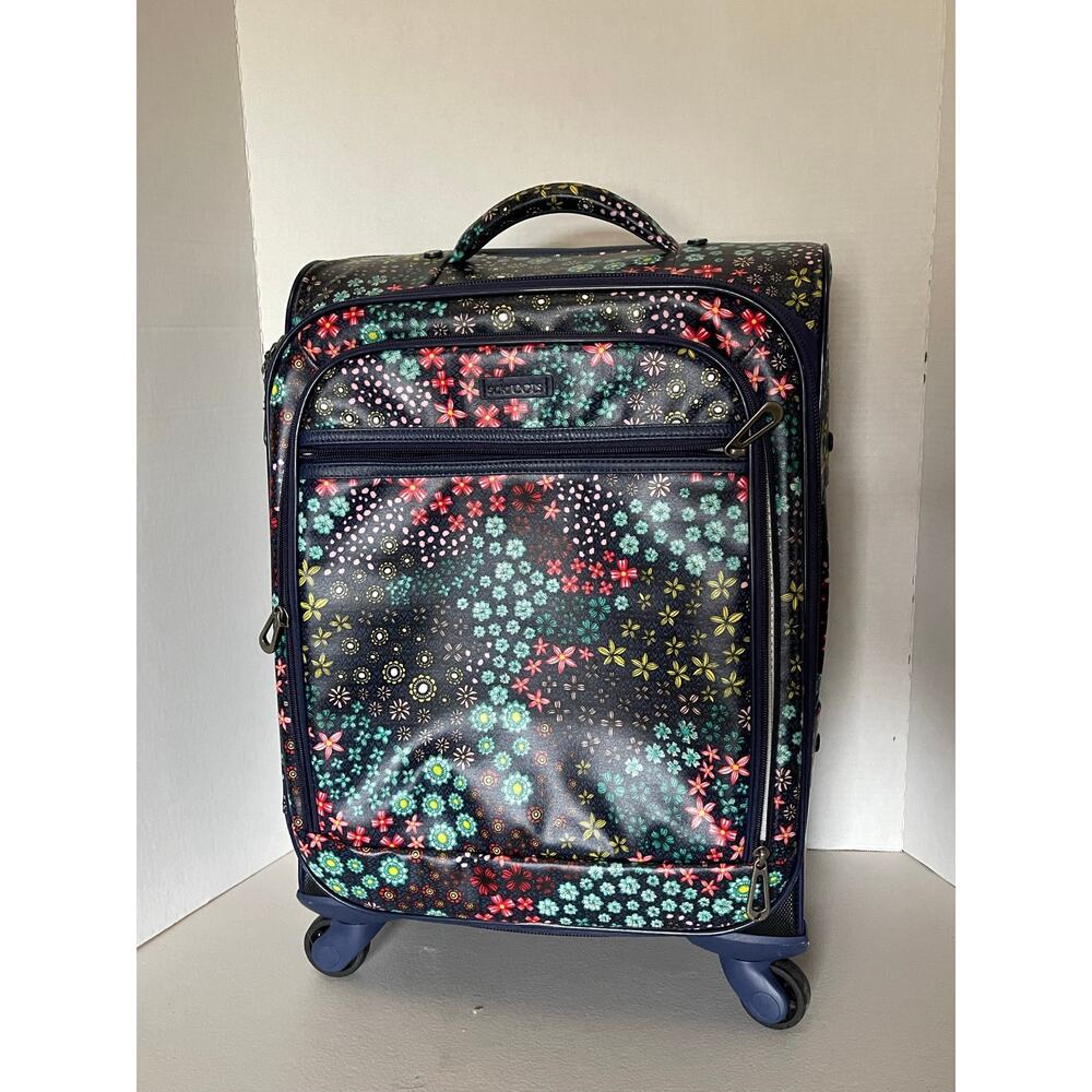 Sakroots Roller Suitcase-Navy Floral Spirit 21"-Rare Print